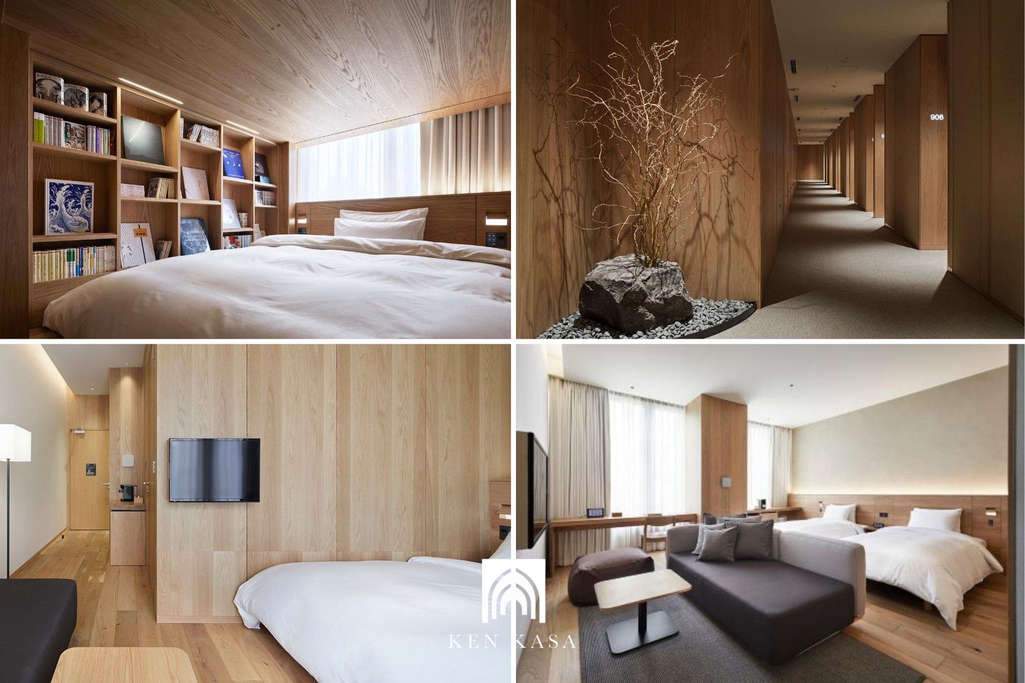 Thiết kế khách sạn 9 tầng phong cách Japandi 